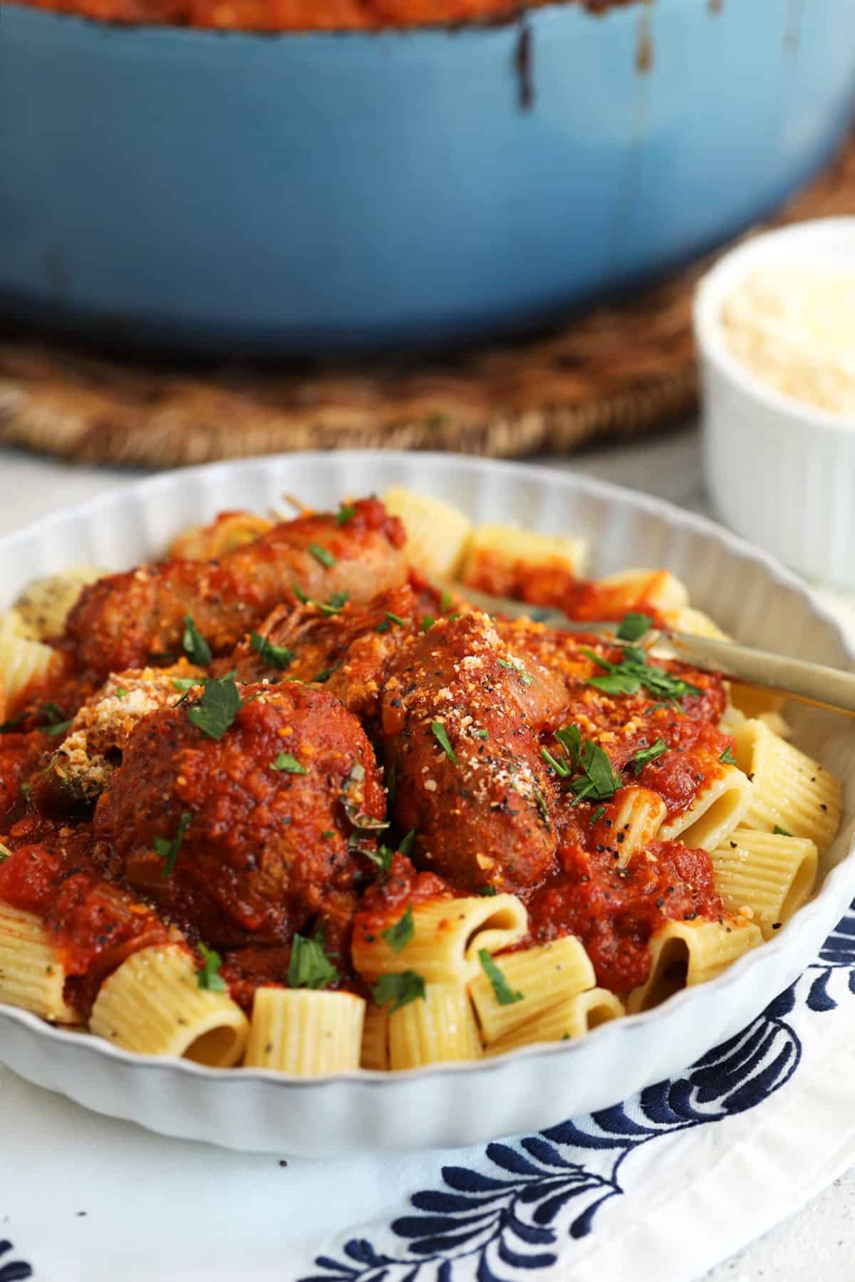 Bowl of pasta with Sunday sauce