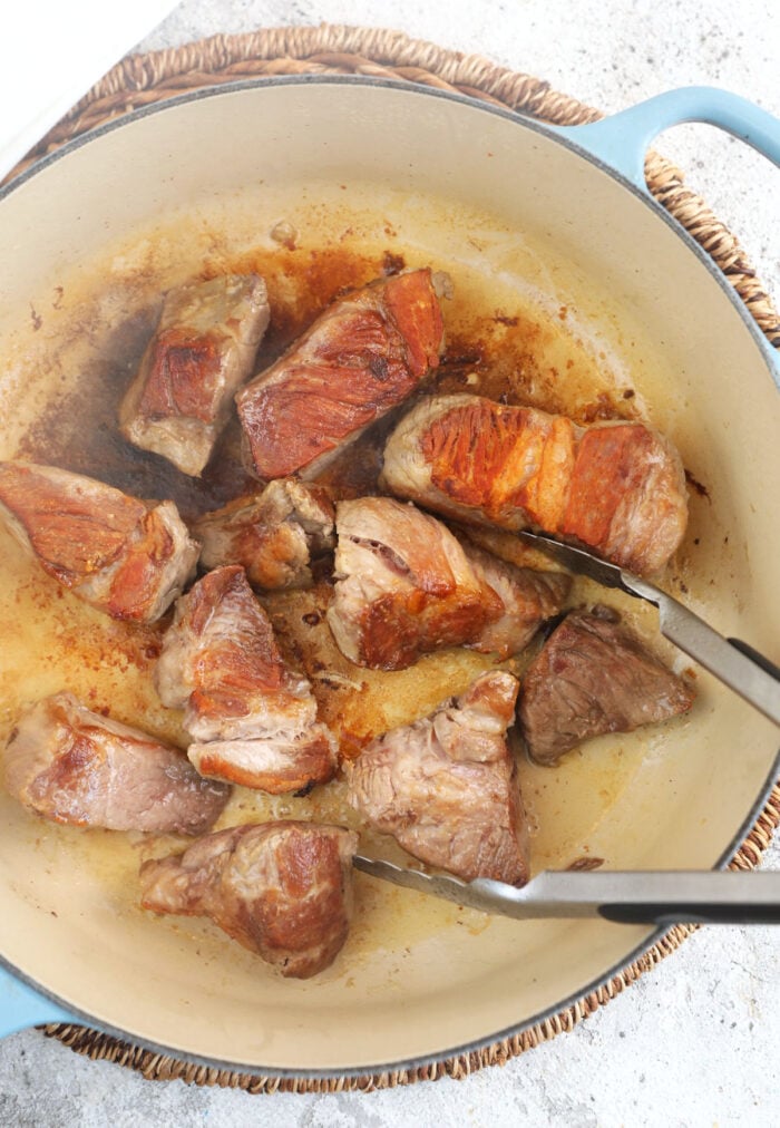 Searing meat for sunday gravy