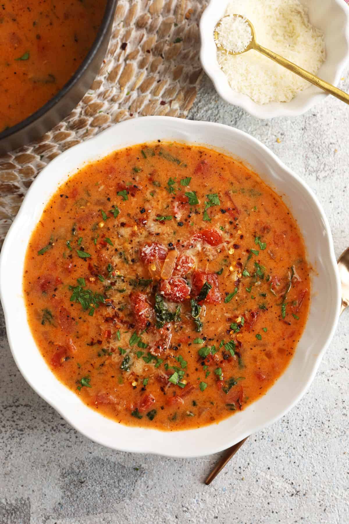 Bowl of Tuscan white bean soup