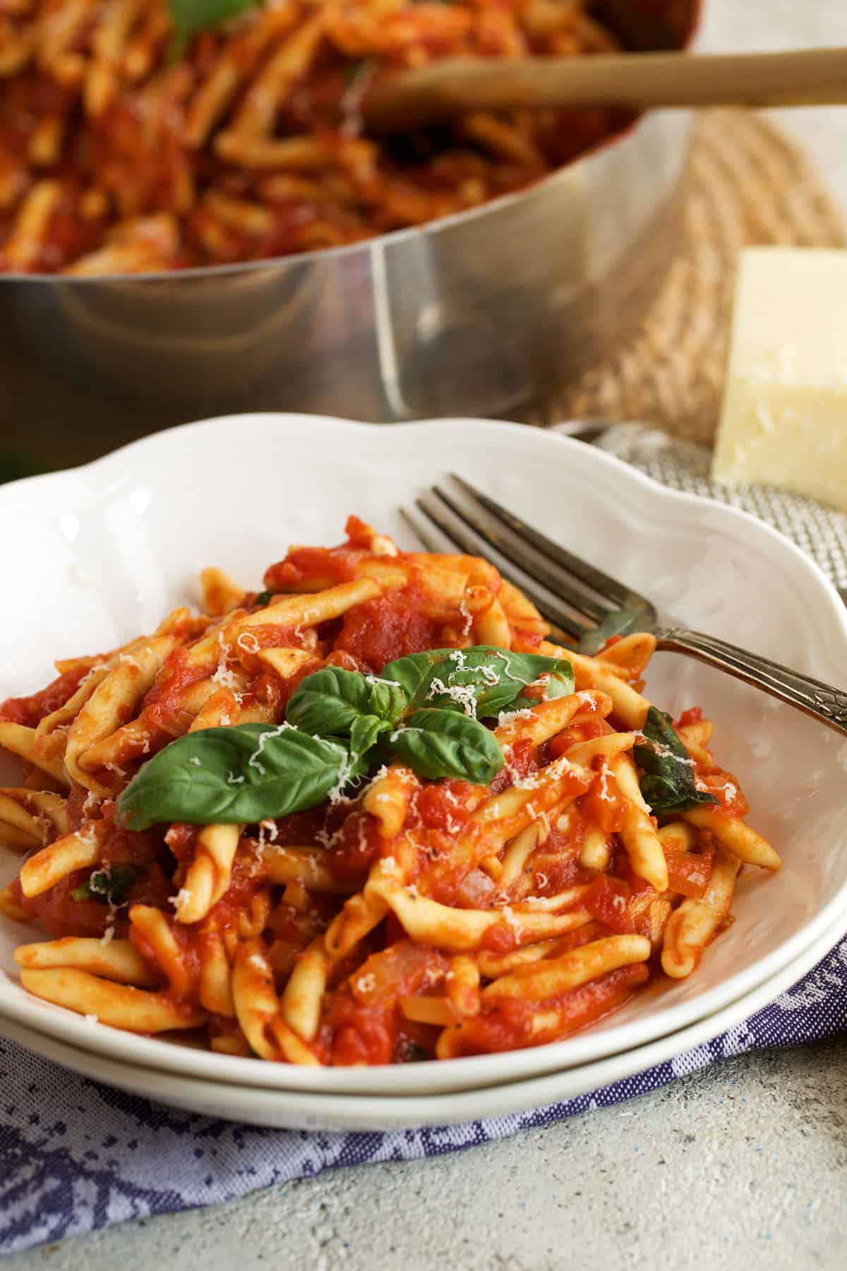 Bowl of pasta with arrabbiata sauce