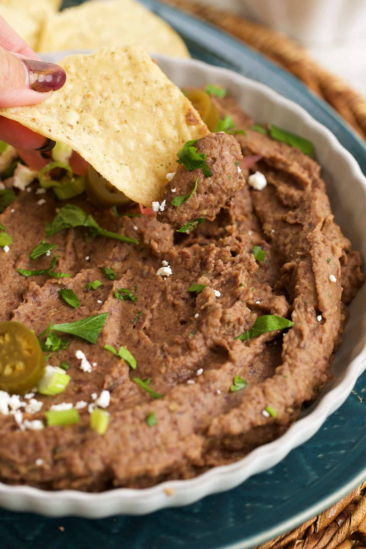 Bowl of homemade black bean dip