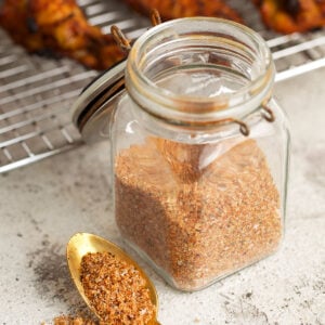 Jar of chicken wing seasoning