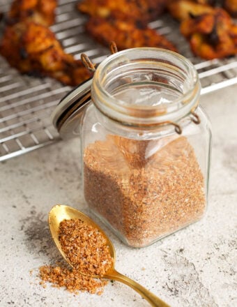 Jar of chicken wing seasoning