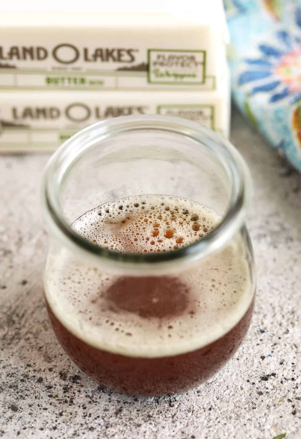 Brown butter in jar