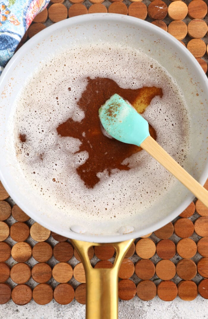 Making brown butter in skillet