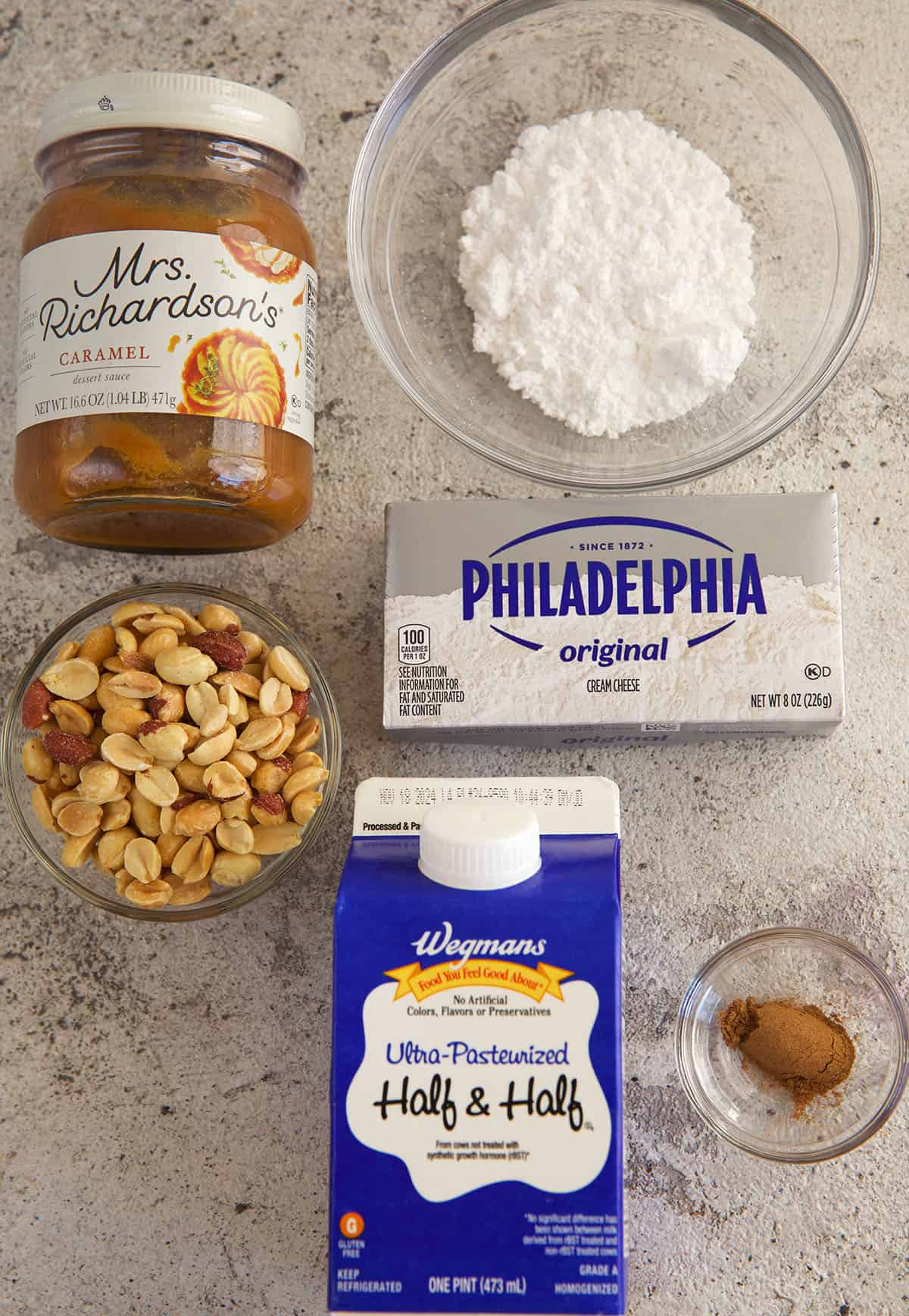 Ingredients for caramel apple dip