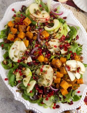 Thanksgiving salad on serving platter