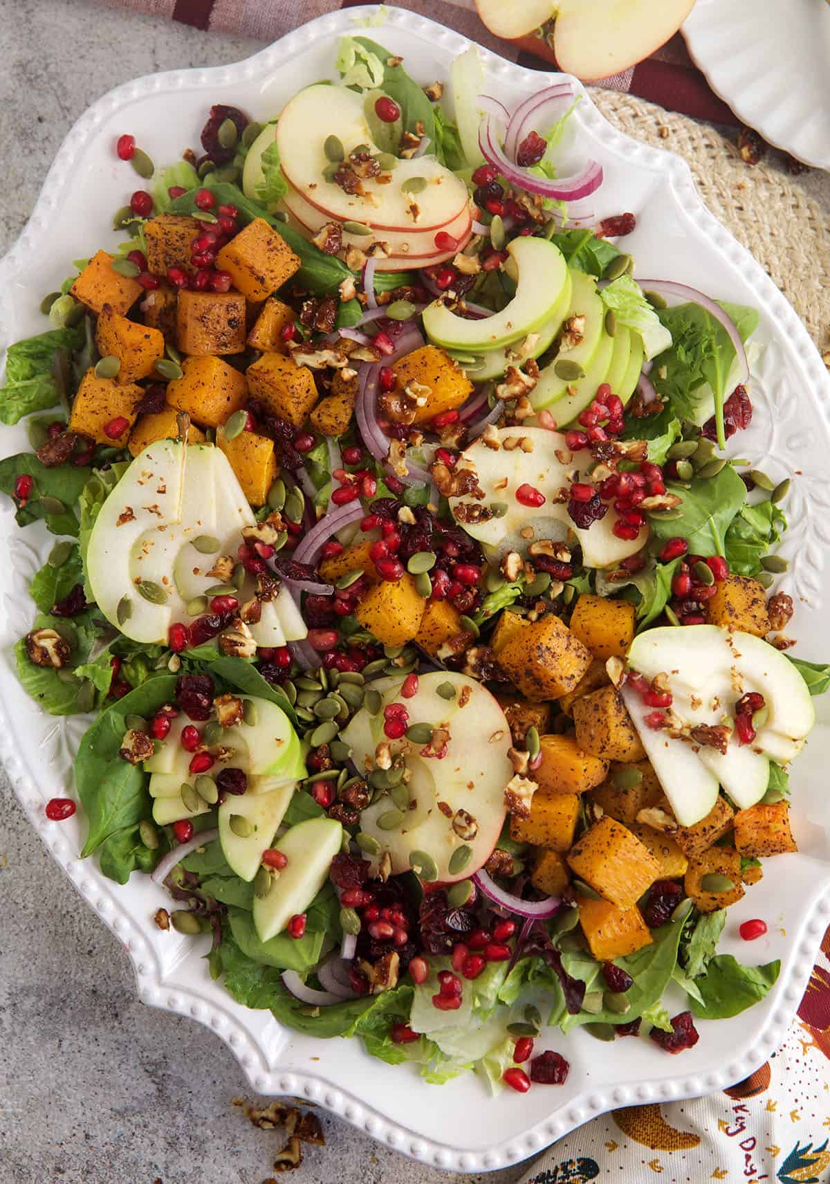 Thanksgiving salad on serving platter