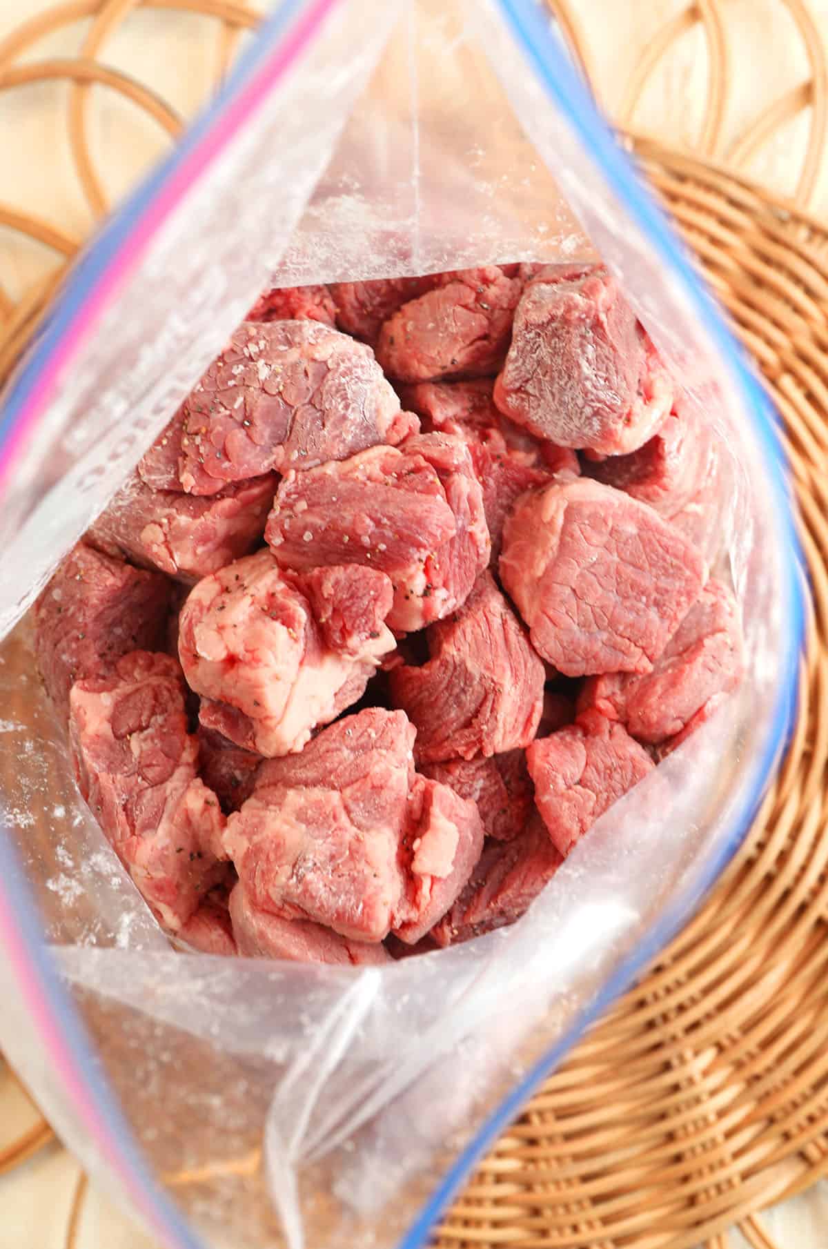 Beef cut into pieces for soup