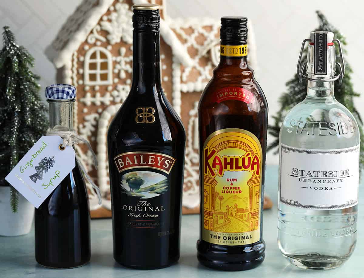 Ingredients for gingerbread martini