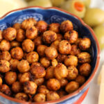 Bowl of crispy air fryer chickpeas