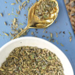 Herbs de Provence in bowl and spoon