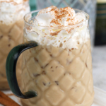 Two glass mugs with Irish iced coffee