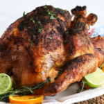 Cajun turkey on serving platter