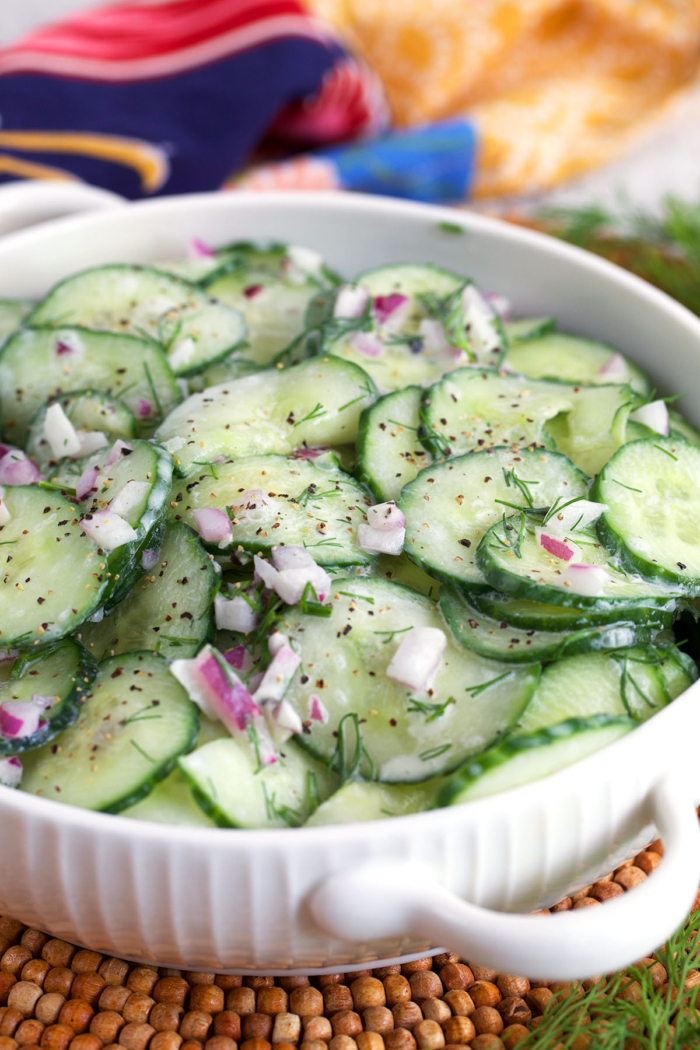 The Best German Cucumber Salad: Dill, Sour Cream, and Crunch