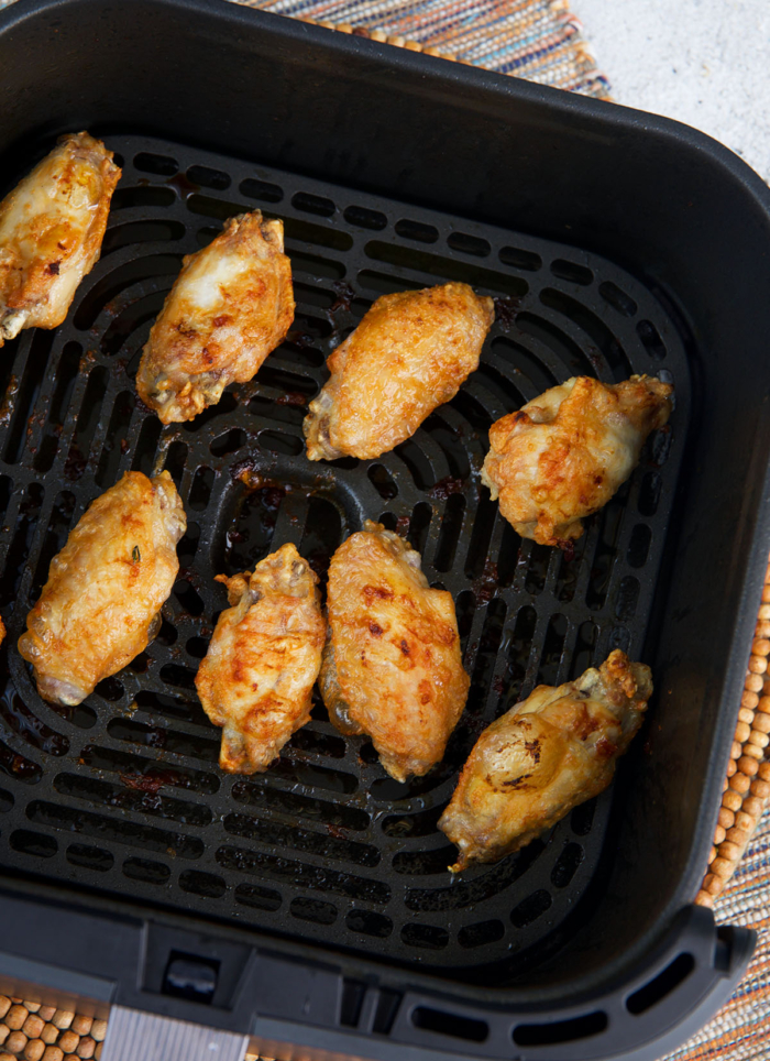 Wings in the air fryer after being cooked