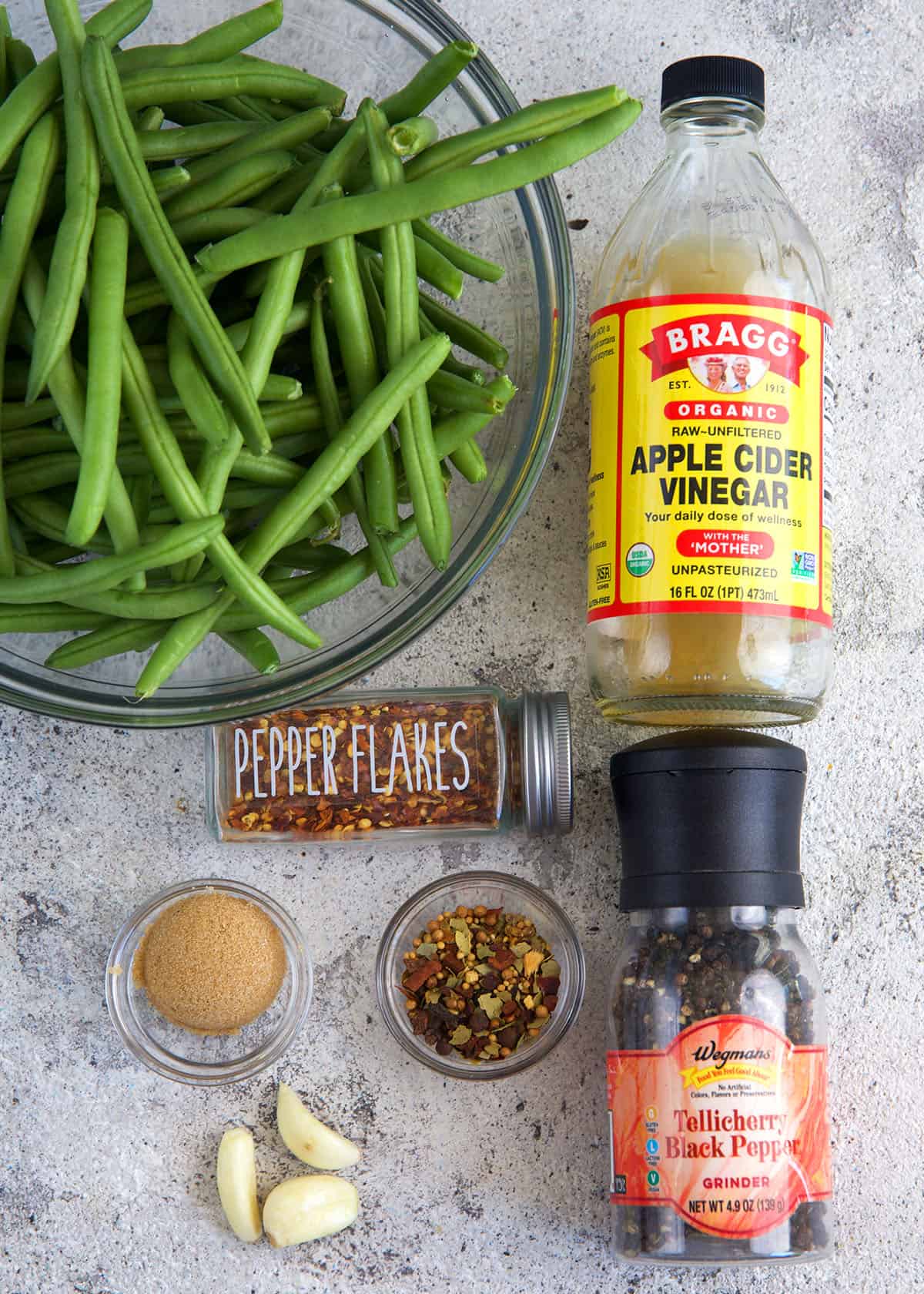 Ingredients for Pickled Green Beans