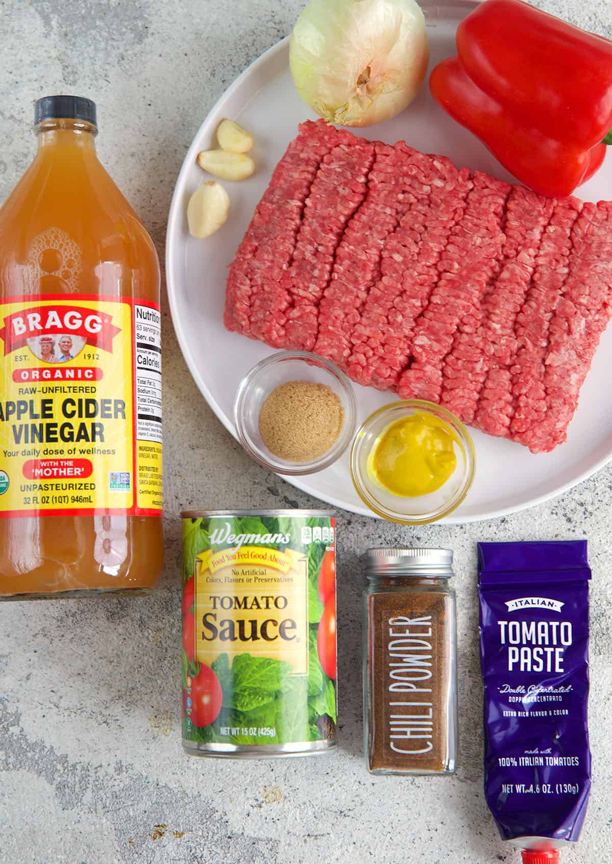Ingredients for slow cooker sloppy joes