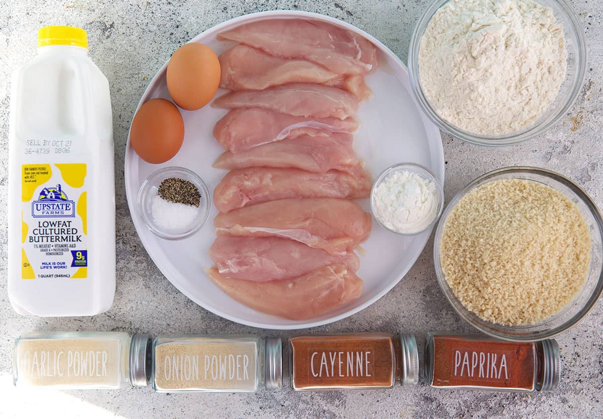 Ingredients for baked chicken tenders