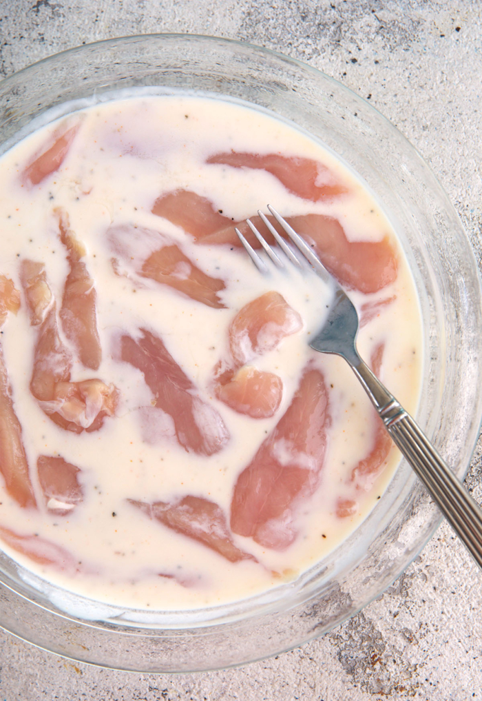 chicken tenders in buttermilk marinade