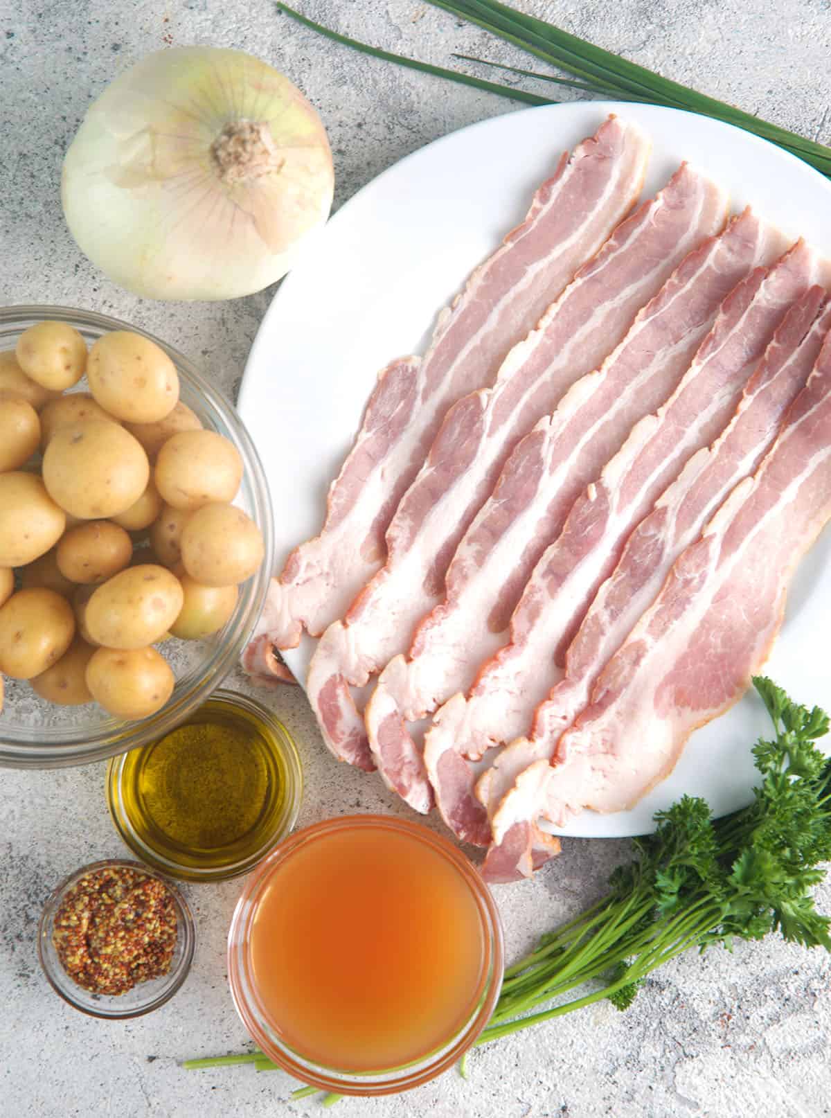 Ingredients for German Potato Salad