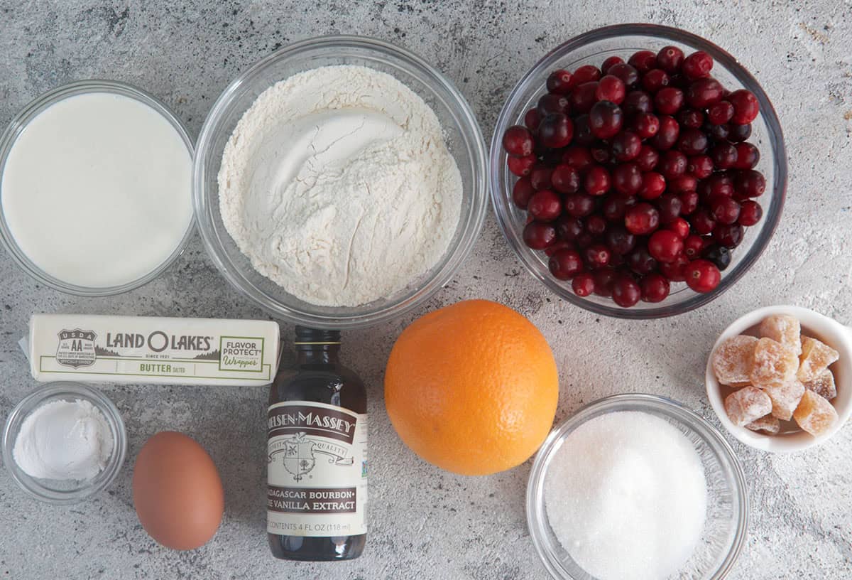 Ingredients for Cranberry Orange Scones