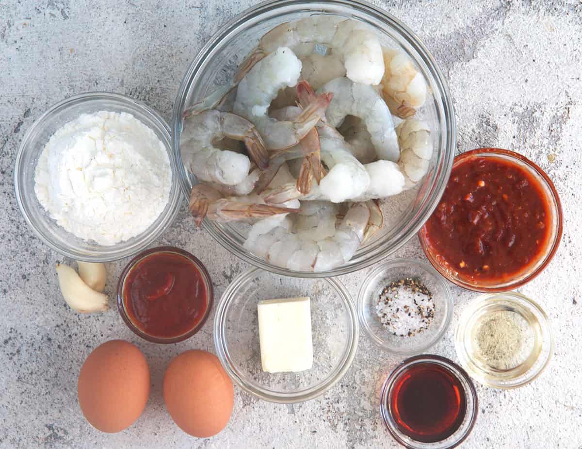 Ingredients for Sweet and Spicy Shrimp Fire Cracker Shrimp Recipe ingredients