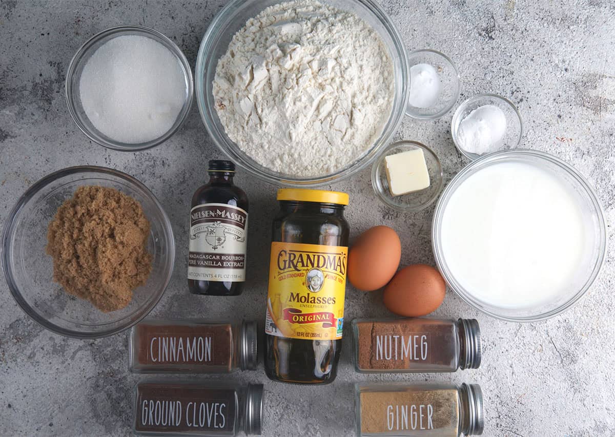 Ingredients for Gingerbread pancakes