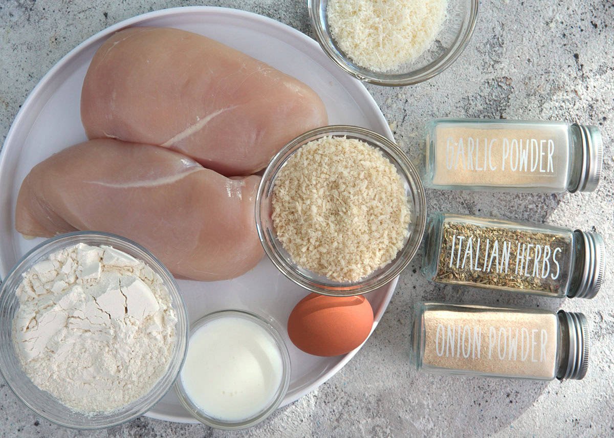 Ingredients for Air Fryer Chicken Nuggets.