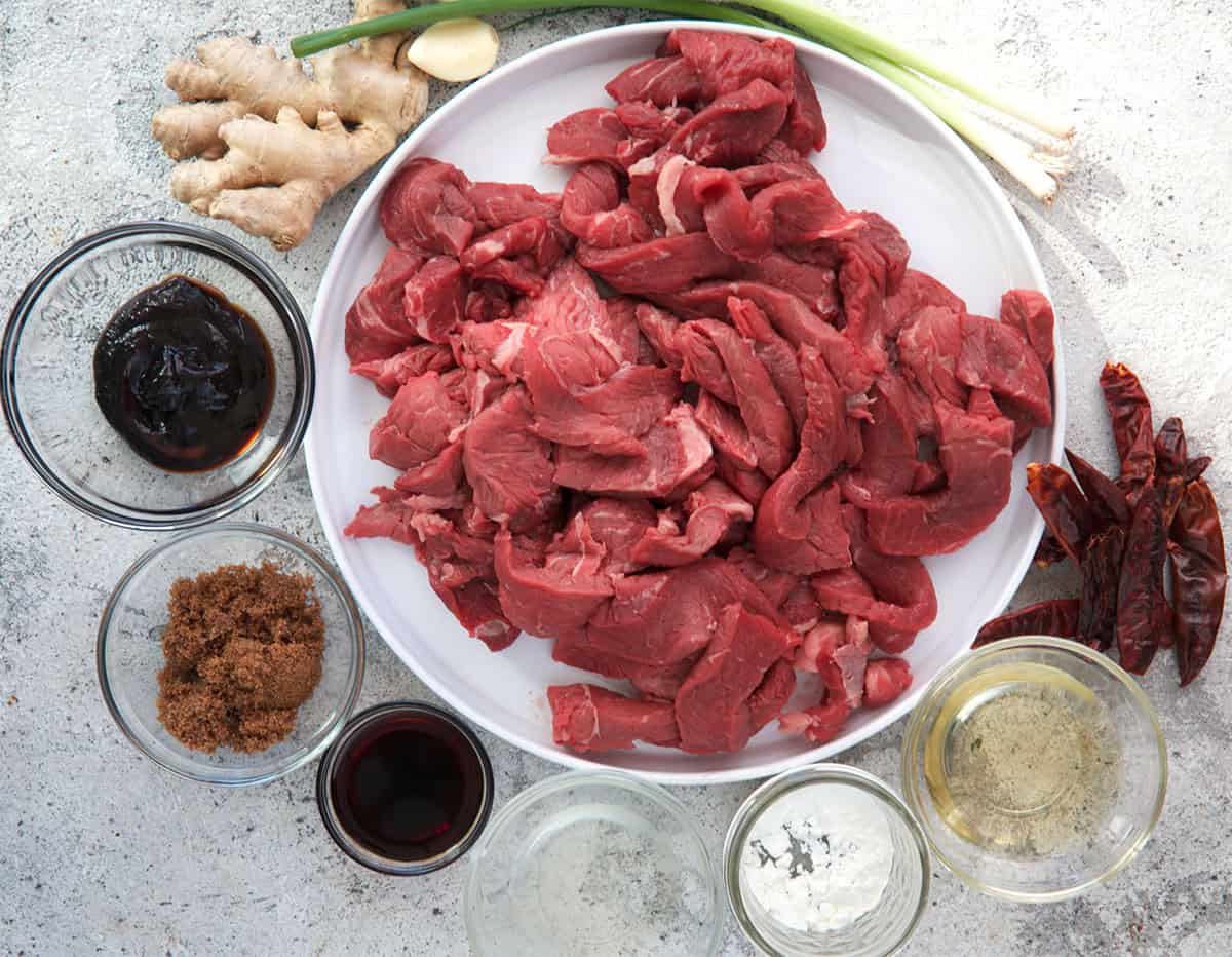 Ingredients for Kung Pao Beef