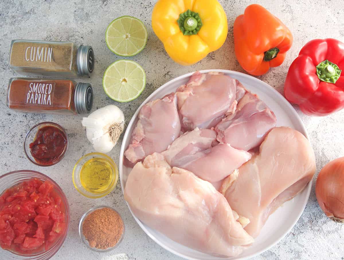 Ingredients for CrockPot Chicken Fajitas