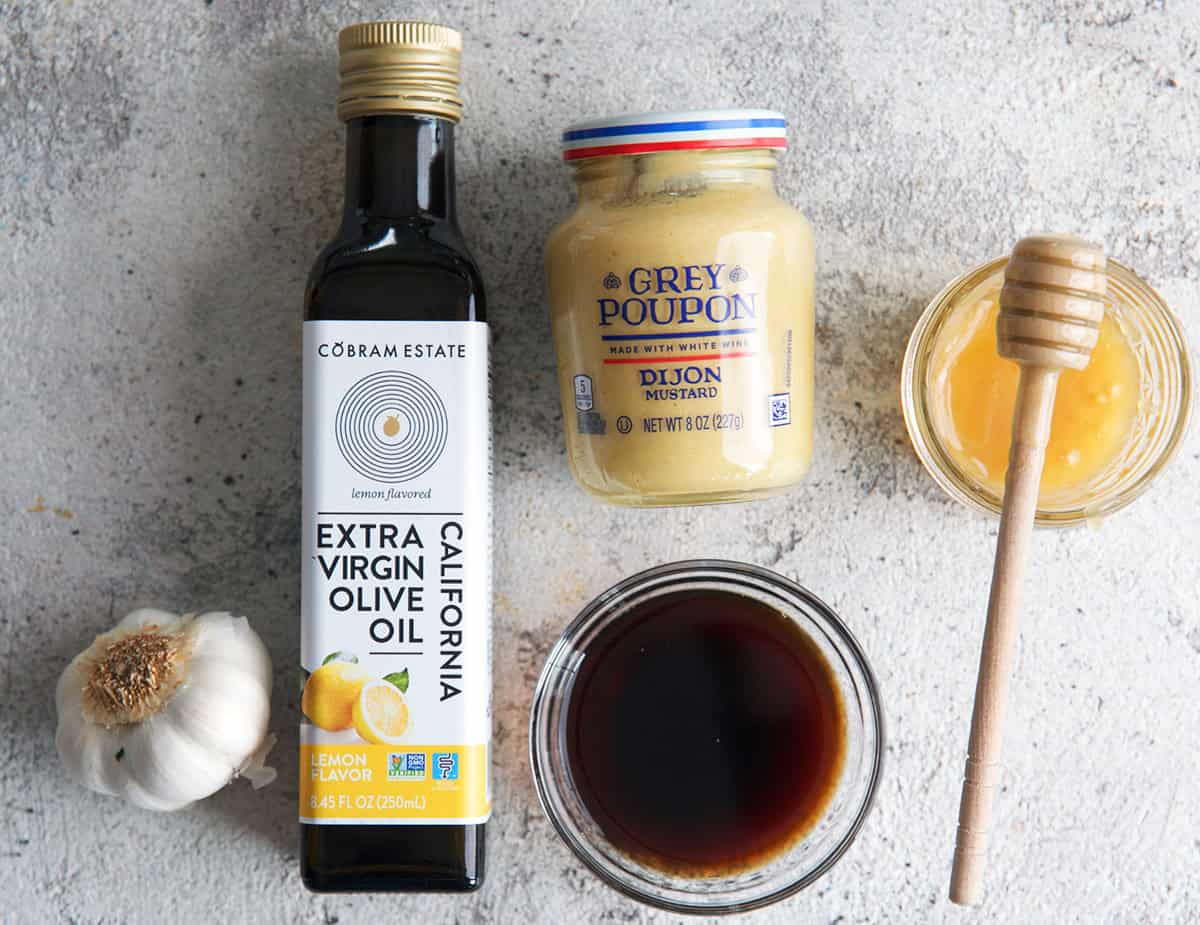 Ingredients for Red Wine Vinaigrette.