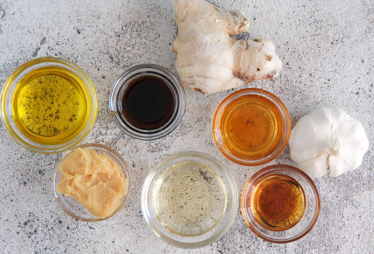 Ingredients for miso dressing