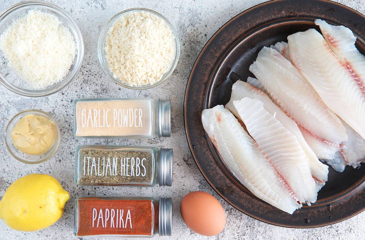 Ingredients for Parmesan Crusted Tilapia