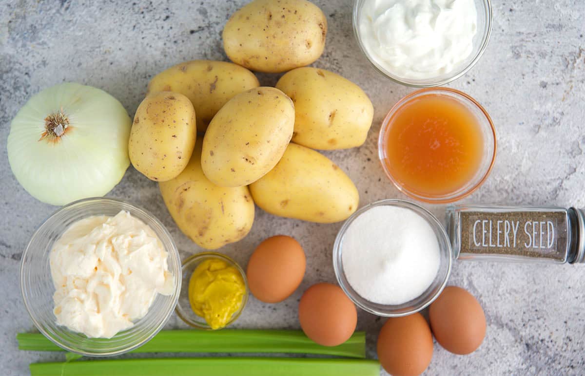 Ingredients for amish potato salad