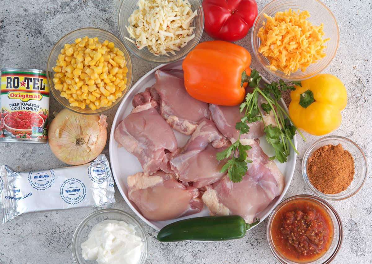 chicken fajita casserole ingredients.