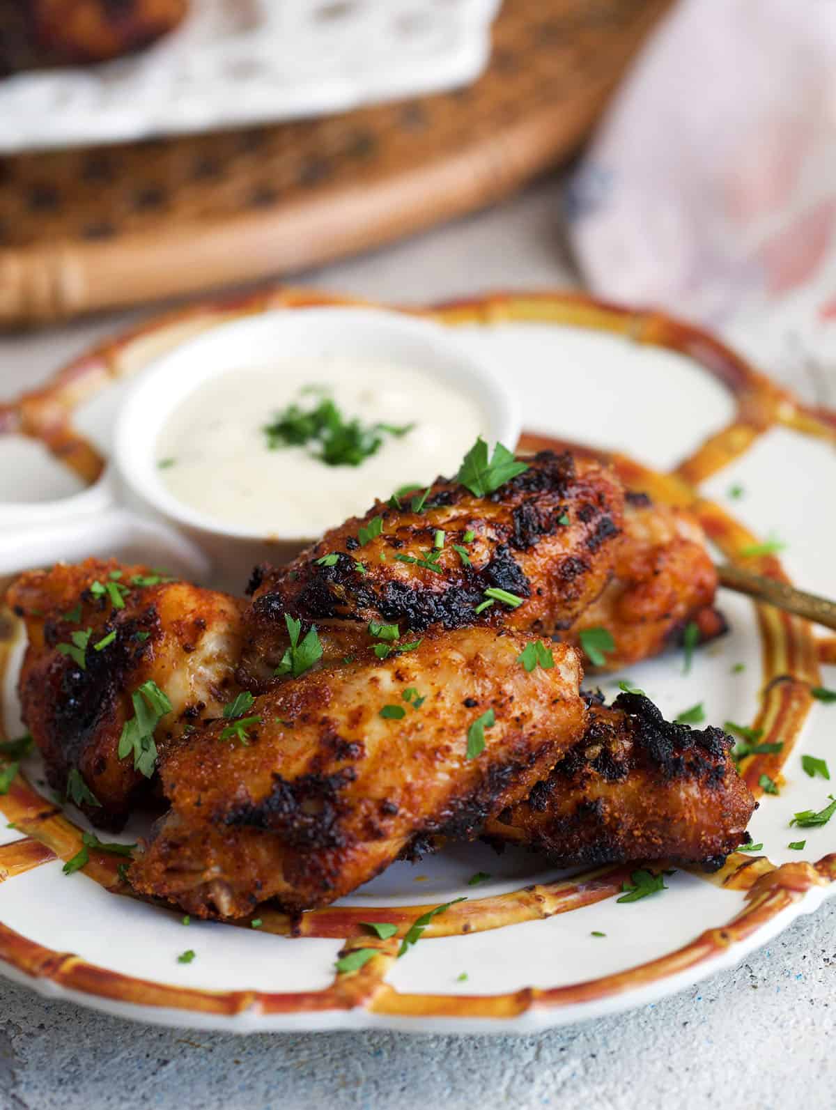 grilled chicken wings on a plate
