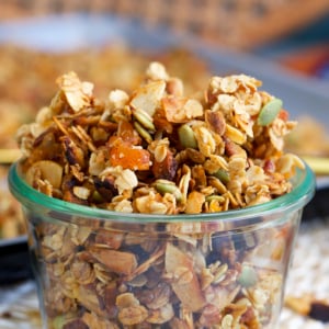 homemade granola in a weck jar for storing.