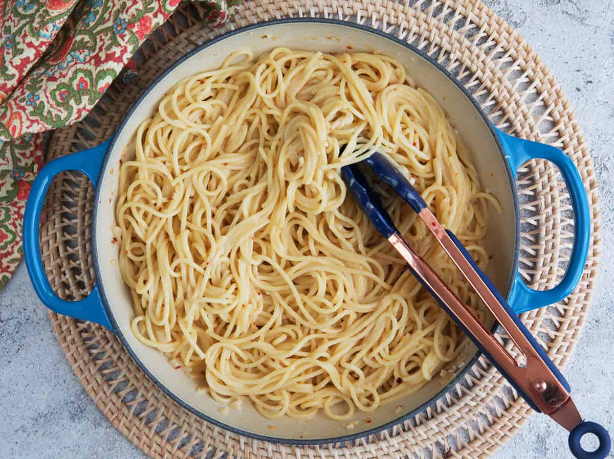 pasta tossed with miso butter sauce.