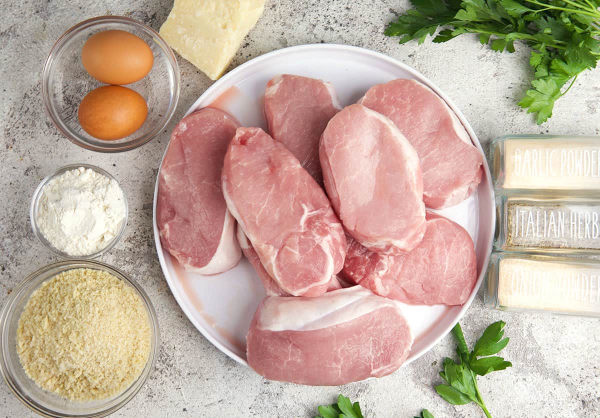 ingredients for breaded pork chops