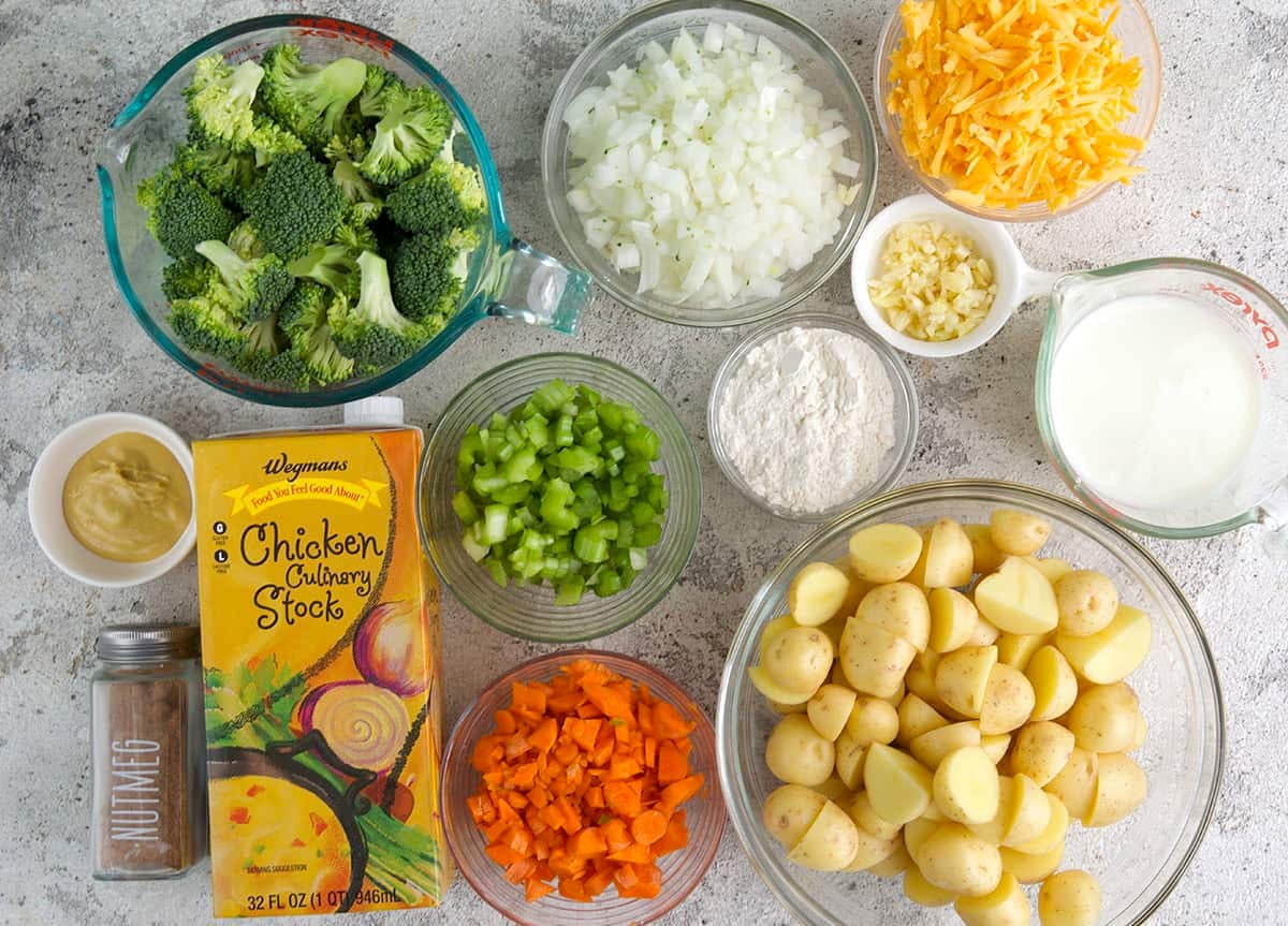 ingredients for broccoli potato soup